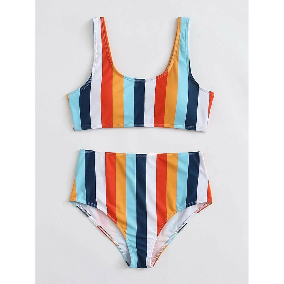 High Waist Bikini Sexy Striped Swimsuit Women Swimwear Female Push Up Bikini Set Swimming Wear for Bathing Suit Swimsuits.