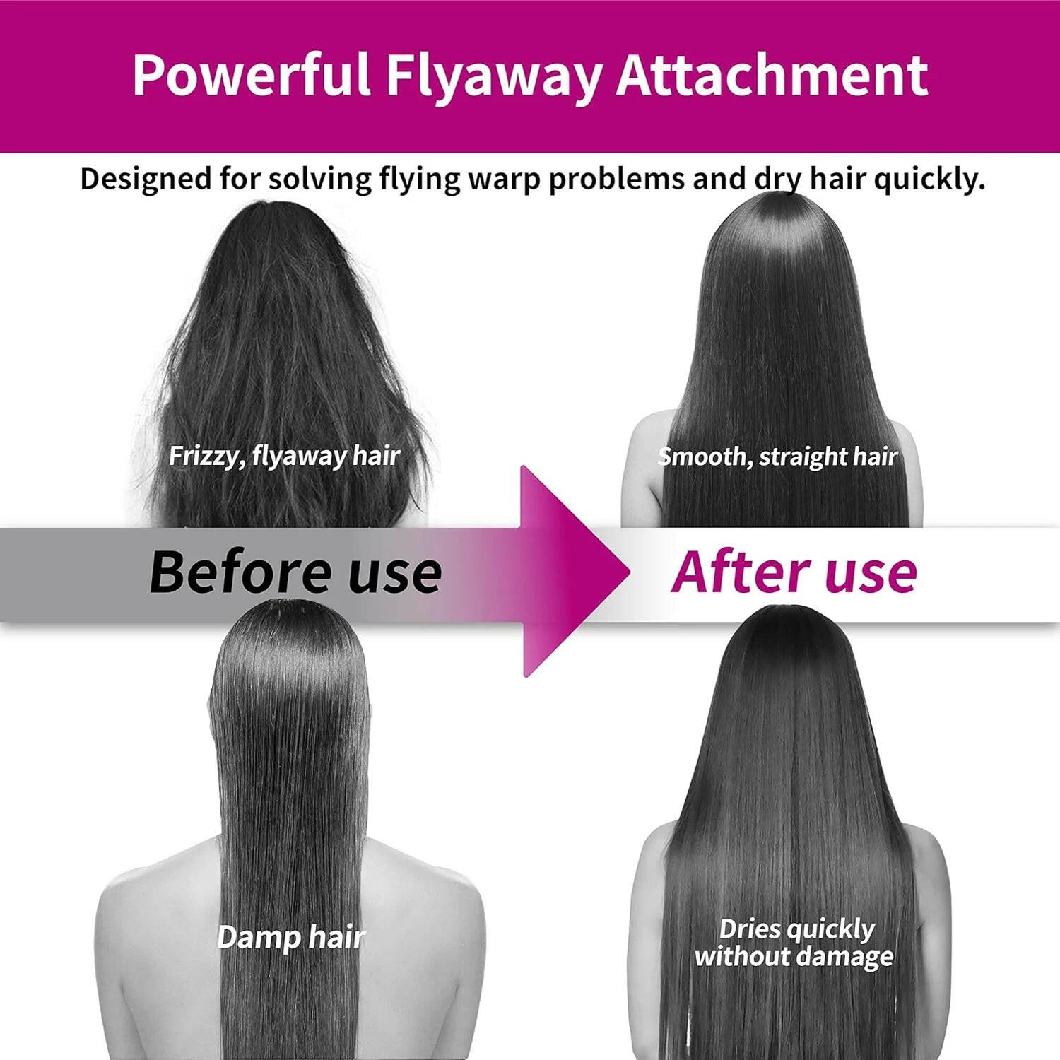 Anti-Flight Flyaway Attachment Nozzle for Dyson Airwrap Smoothing Dryer Accessories for Dyson HS05/01 Straightening Hair Nozzle.