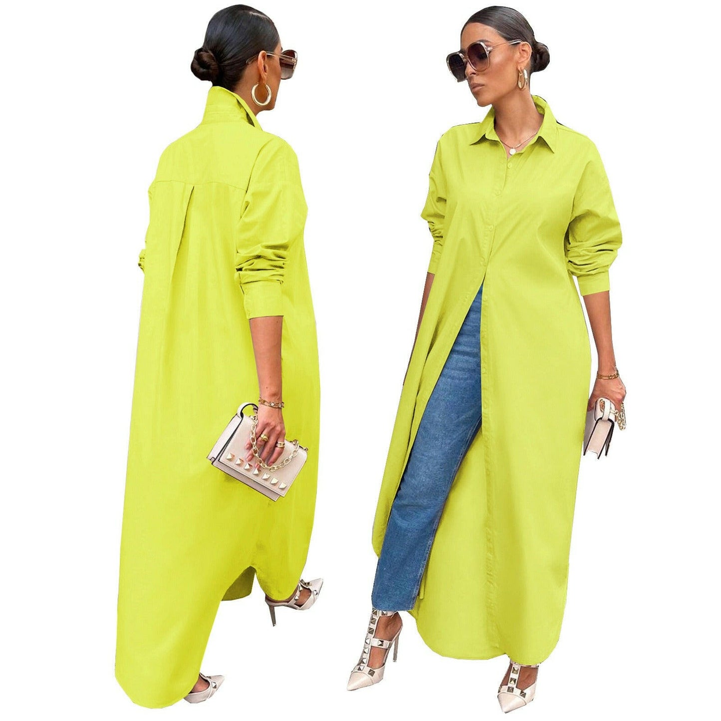 Casual Dresses Women Clothes Plus Size Fashion Girls' Skirt Bodycon Long Shirt Dress Women's Club Party Sexy Dresses.