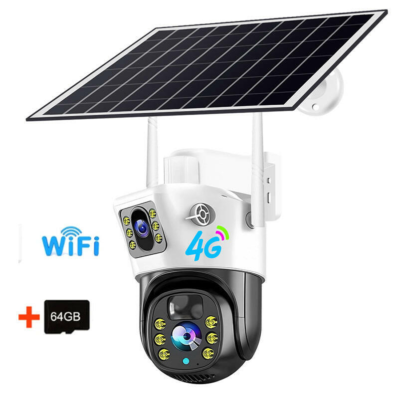 V380PRO  4G Solar Camera 4MP Dual Lens Home Security  Camera With Solar Panel.