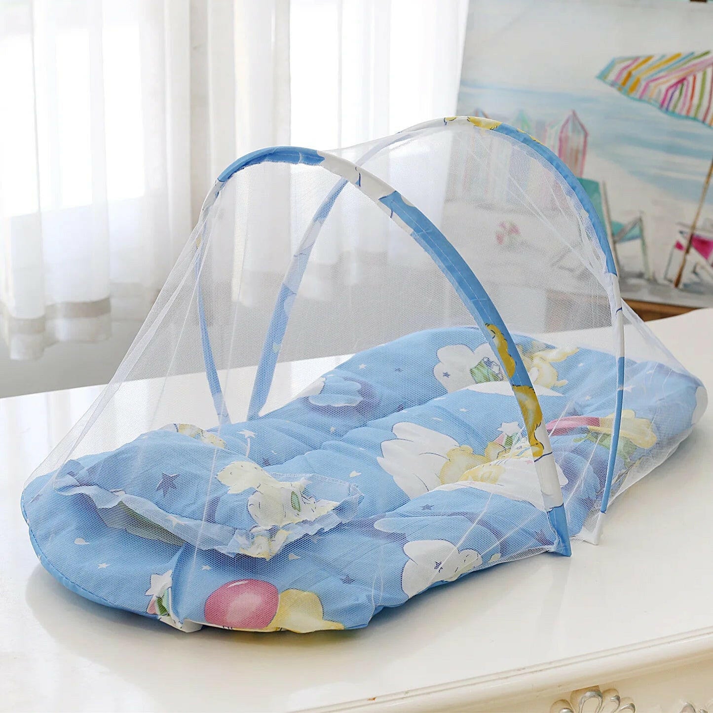 New Baby Folding Mosquito Net – Bottomless Mongolian Yurt Design.