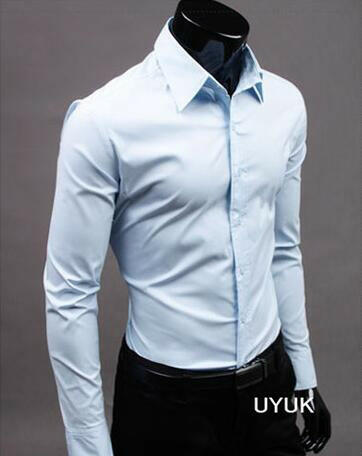 Men Shirt Long Sleeve Fashion Mens Casual Shirts Cotton Solid Color Business Slim Fit Social Camisas Masculina.