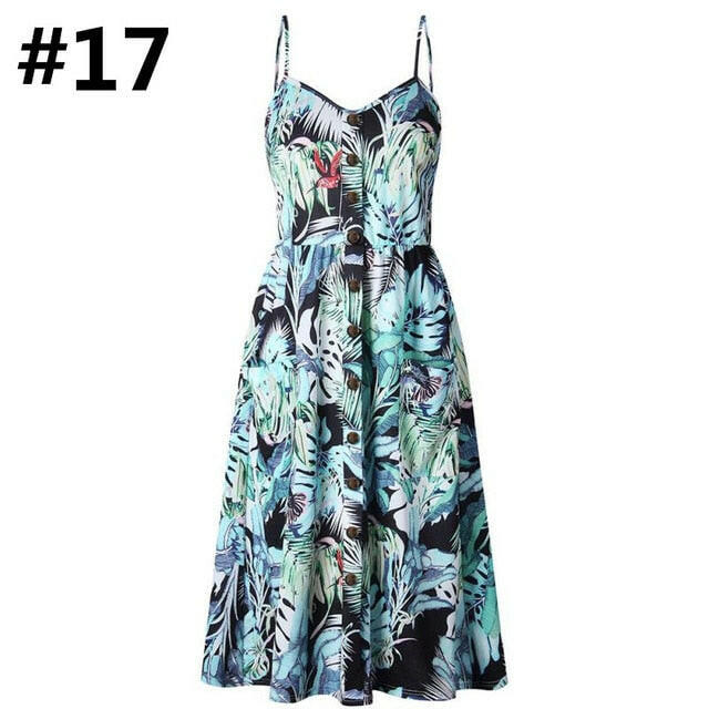 Sexy Women Floral Sleeveless Long Dresses