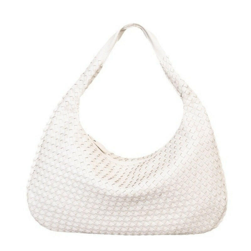 Handmade Woven Leather Hobo Bag.