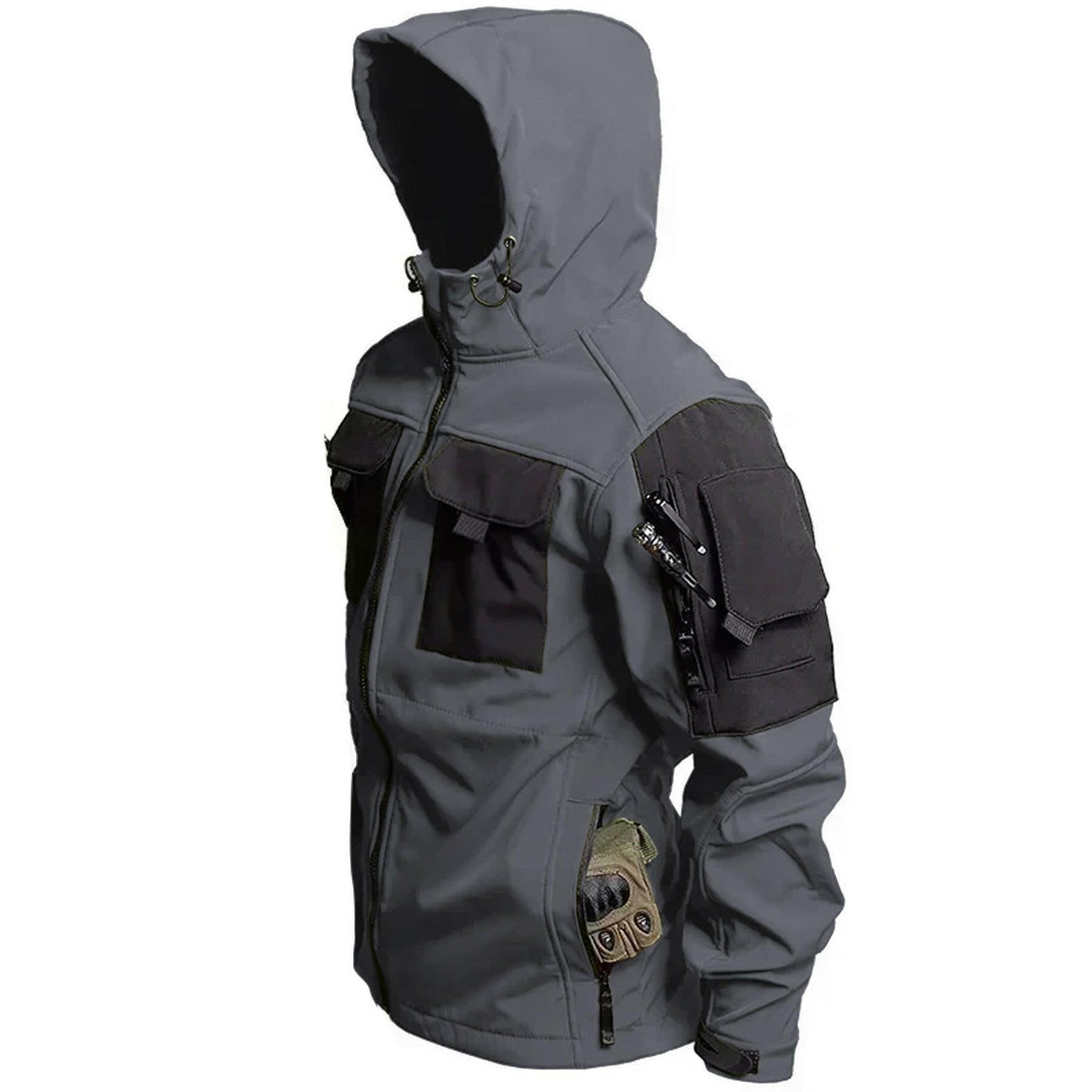 Men's Tactical Jacket – Thick & Warm Waterproof Outdoor Hooded Mountaineering Suit.