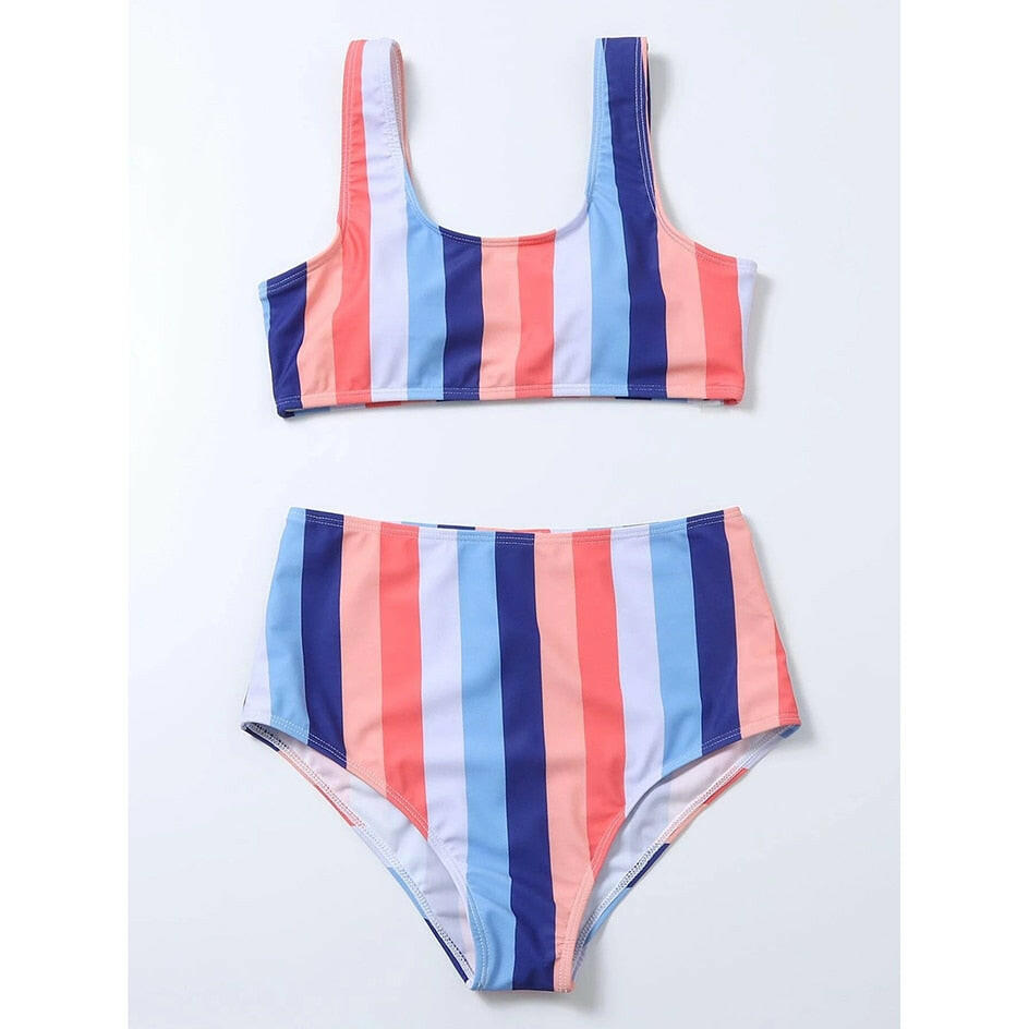 High Waist Bikini Sexy Striped Swimsuit Women Swimwear Female Push Up Bikini Set Swimming Wear for Bathing Suit Swimsuits.