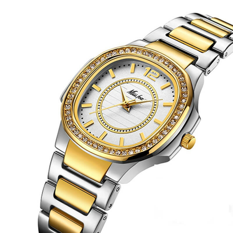 Missfox 2549 Women Watches Women Fashion Watch Geneva Designer Ladies Watch Luxury Brand Diamond Quartz Gold Wrist Watch Gifts For Women.