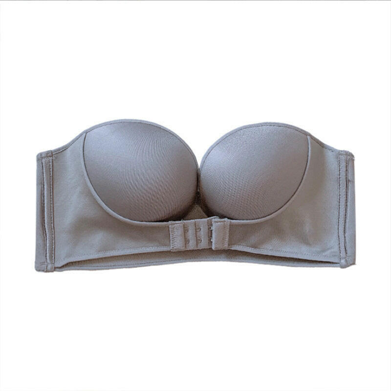 Oxygen bra for women without shoulder straps front buckle gathering anti slip invisible breathable wrapped bra.