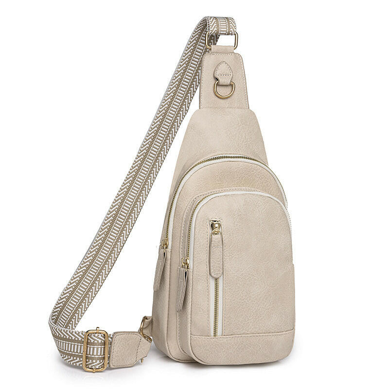 Retro Chest Bag Women's Texture Soft Leather Backpack  New Fashion Versatile Chest Bag Women's Casual One Shoulder Diagonal.