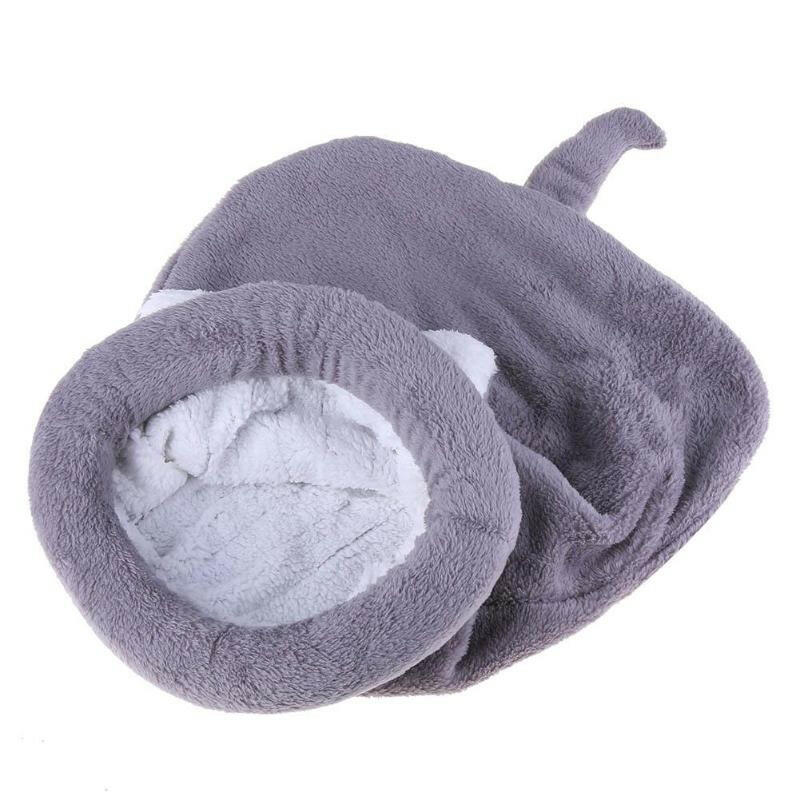 Warm Coral Fleece Cat & Small Dog Sleeping Bag Bed.