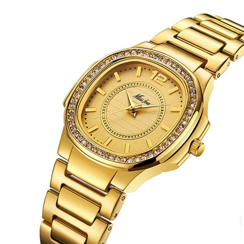 Missfox 2549 Women Watches Women Fashion Watch Geneva Designer Ladies Watch Luxury Brand Diamond Quartz Gold Wrist Watch Gifts For Women.