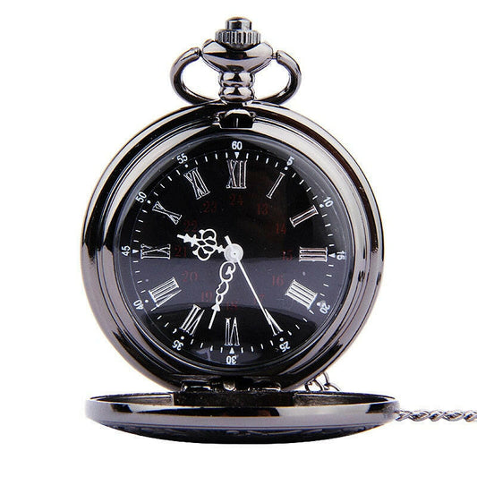 Pocket Watch Vintage Roman Numerals Quartz Watch Clock With Chain Antique Jewelry Pendant Necklace Gifts For Father.