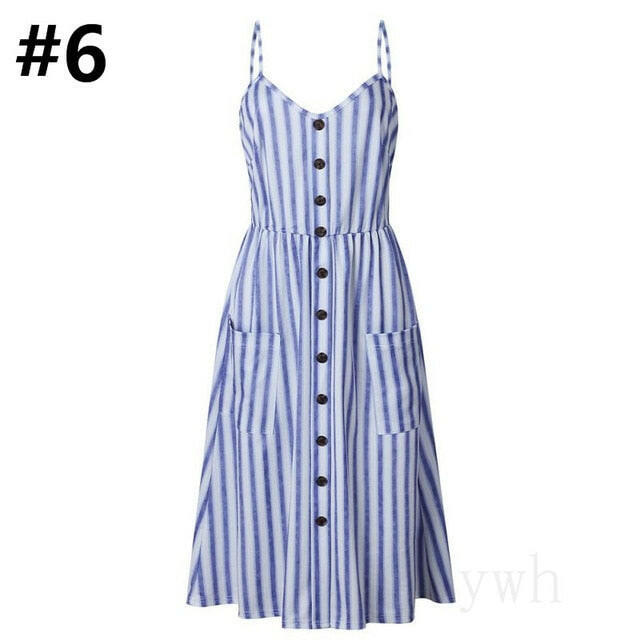 Sexy Women Floral Sleeveless Long Dresses Ladies Spaghetti Strap Sundress Printing Sling Button Backless Sexy Dress 20 Color W6.