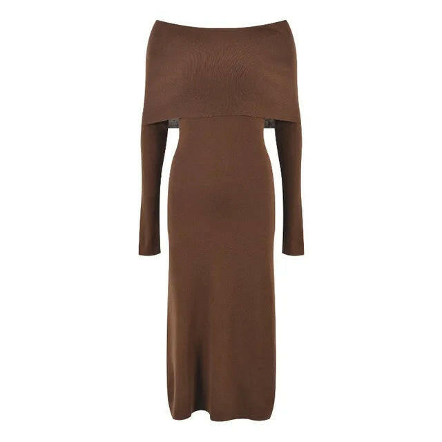 Knitted Dress for Women Autumn Winter Elegant Long Sleeve Sweater Dresses Korean Fashion Vestidos Midi.