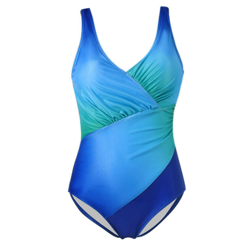 Rainbow Gradient One-Piece Swimsuit – European & American Bikini.