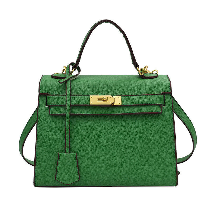 Solid Color PU Kelly Bag – Candy Color Crossbody Handbag.