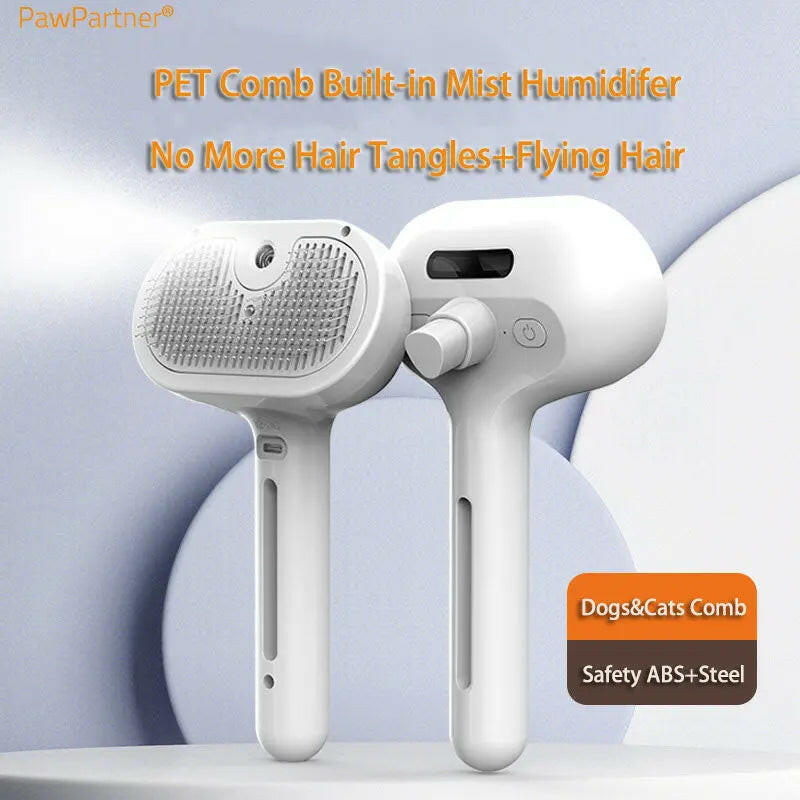 PawPartner Self-Cleaning Grooming Comb with Built-In Mist Humidifier.