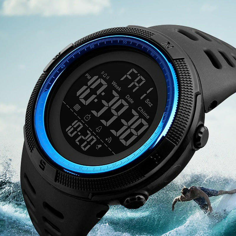 Mens Sports Watches Dive 50m Digital LED Military Watch Men Fashion Casual Electronics Wristwatches.