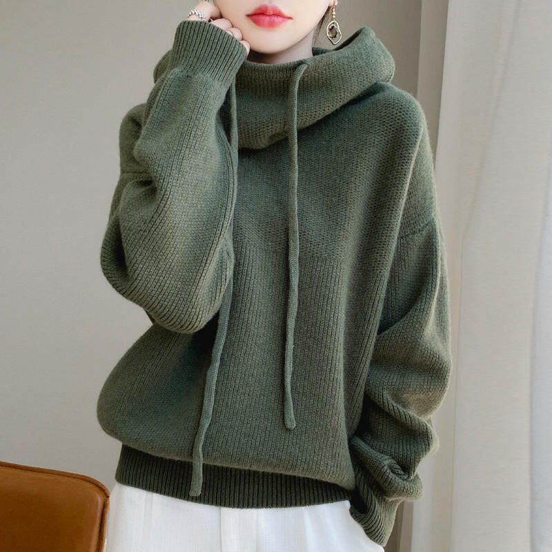 Lazy Style Women's Solid Color Loose Knit Sweater.