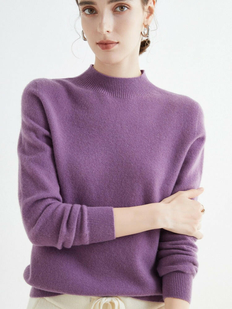 Seamless One-Piece Pure Wool Sweater – Women's Long-Sleeve Knit Top.