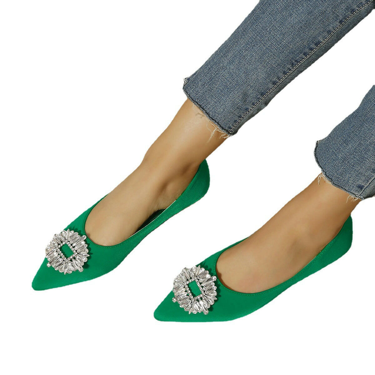 Shallow Mouth Pointed Toe Rhinestone Mary Jane Women’s Shoes.