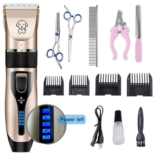 Pet Cat Dog clippers professional Dogs grooming clipper groomer kit USB Rechargeable Low-noise Pets Hair Trimmer Display battery.