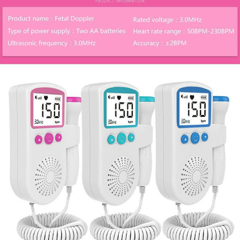 Handheld Fetal Heart Monitor – Home Fetal Sound & Heart Rate Auscultation Device.