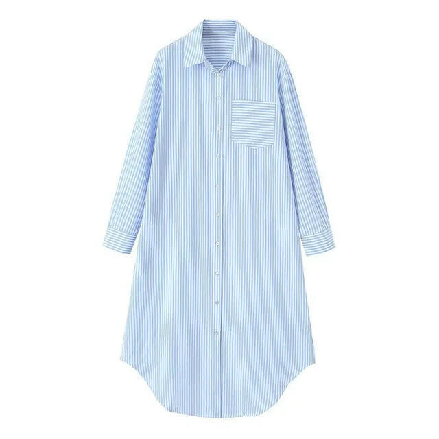 TRAF Stripe Shirt Dress Women  Fashion Loose Long Dresses For Woman Clothing Irregular Casual Dress Vintage Ladies Dresses.