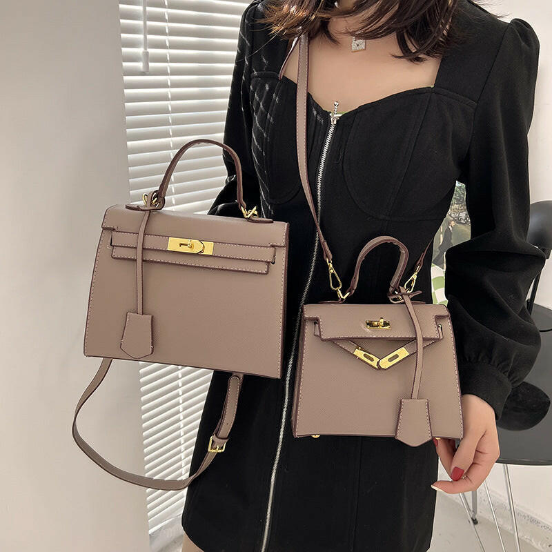 Solid Color PU Kelly Bag – Candy Color Crossbody Handbag.