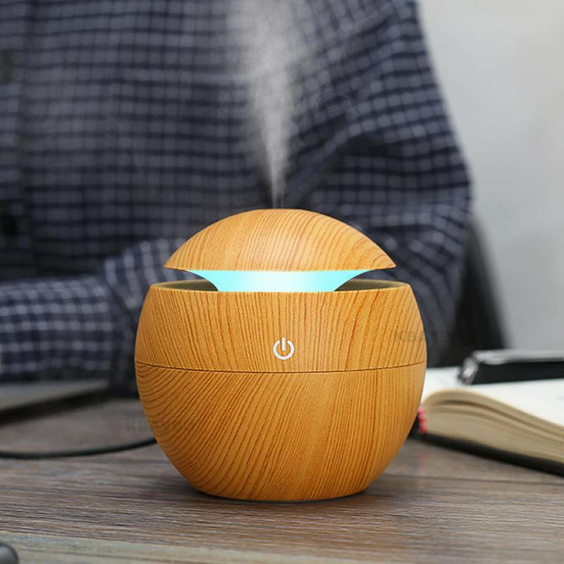 USB Aroma Essential Oil Diffuser Ultrasonic Cool Mist Humidifier Air Purifier 7 Color Change LED Night light for Office Home.