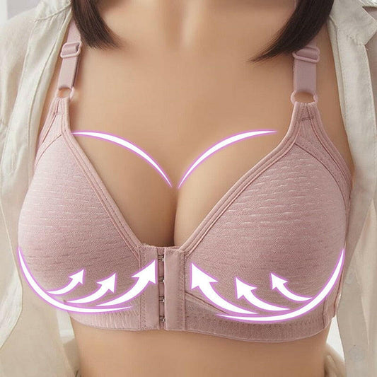 Fashion Seamless Front Button Push-Up Bra - Elegance Meets Comfort.