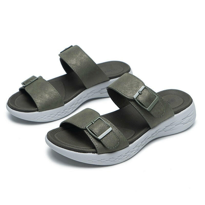 Thick-Soled Women's Caligae Beach Shoes.