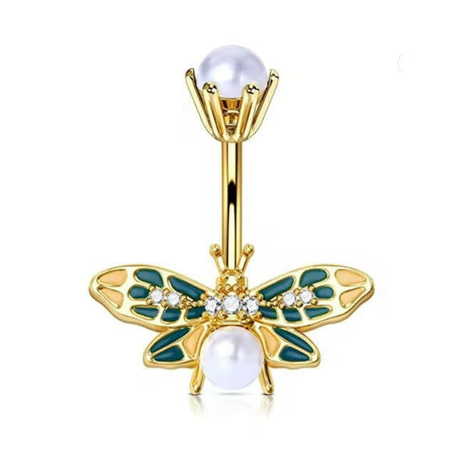 Creative Bat & Bee Navel Ring – Women's Body Piercing Jewelry.