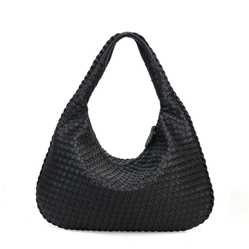 Handmade Woven Leather Hobo Bag.