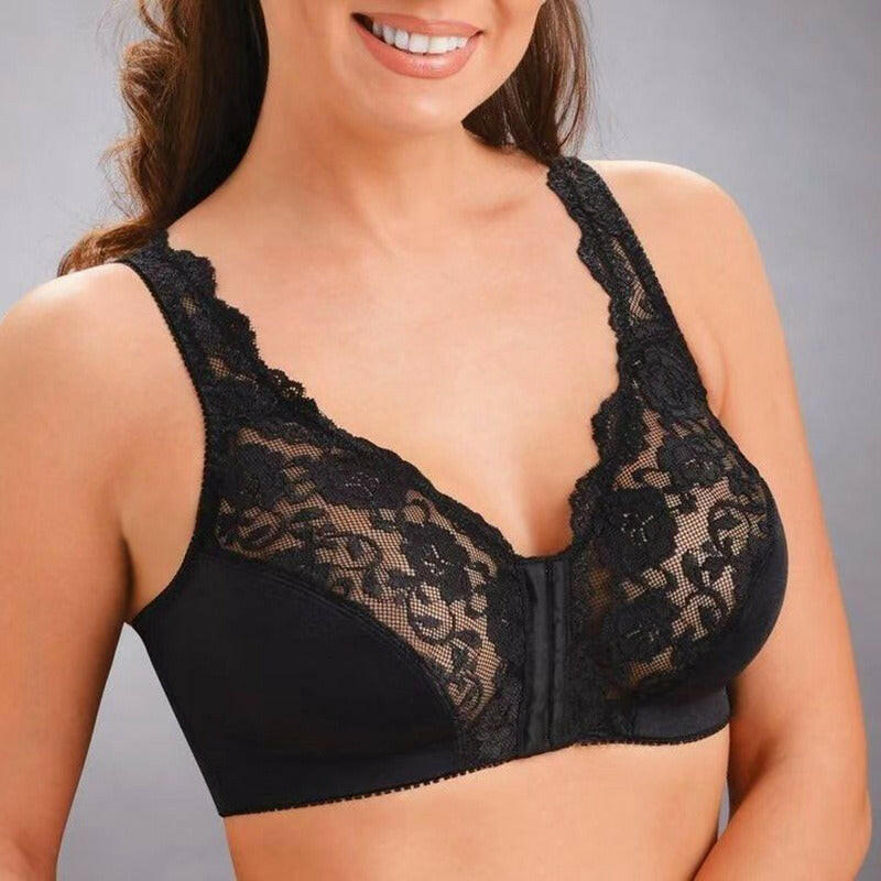 Front Buckle Sports Bra Large Size No Steel Ring Underwear American Style Before Taking The Undershirt Lace Bra.