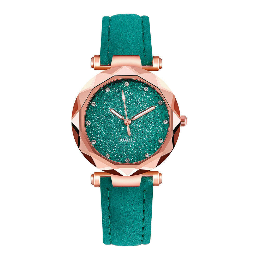 Ladies Fashion Korean Rhinestone Rose Gold Quartz Watch.