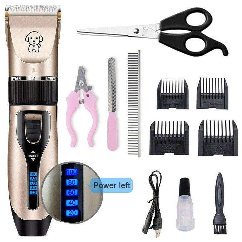 Pet Cat Dog clippers professional Dogs grooming clipper groomer kit USB Rechargeable Low-noise Pets Hair Trimmer Display battery.