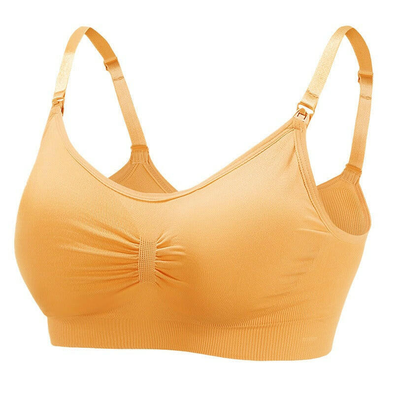 Seamless Plus Size Breastfeeding Bra Front Button Maternal Postpartum Bra.