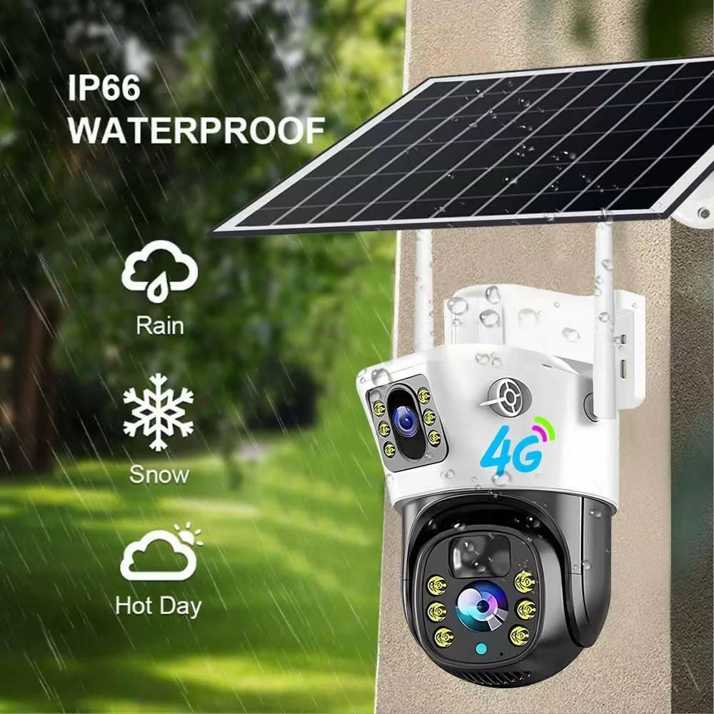 V380PRO  4G Solar Camera 4MP Dual Lens Home Security  Camera With Solar Panel.