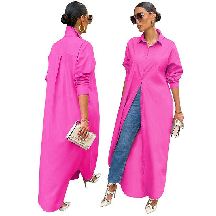 Casual Dresses Women Clothes Plus Size Fashion Girls' Skirt Bodycon Long Shirt Dress Women's Club Party Sexy Dresses.