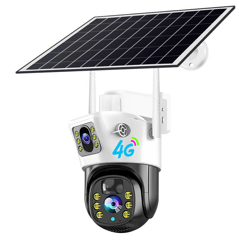 V380PRO  4G Solar Camera 4MP Dual Lens Home Security  Camera With Solar Panel.