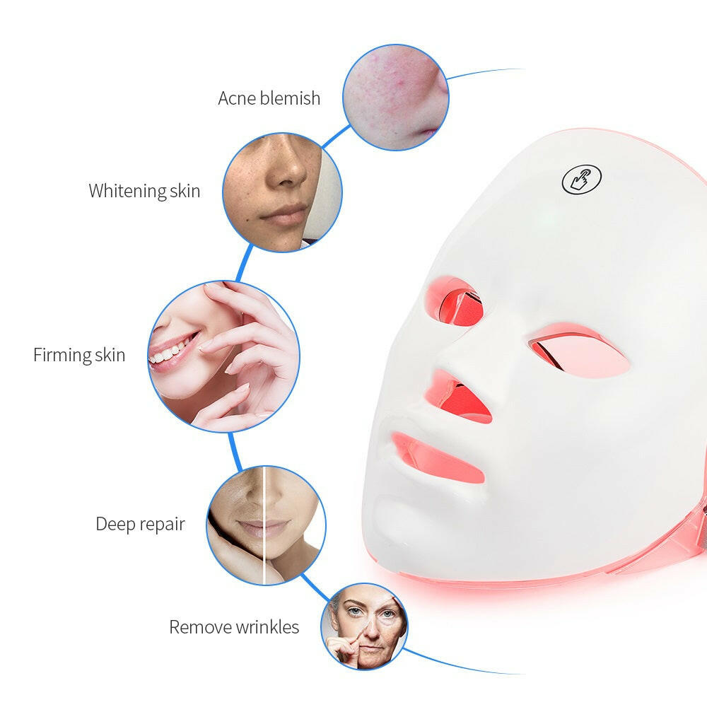 USB Rechargeable LED Photon Facial Mask – Skin Rejuvenation & Beauty Therapy.