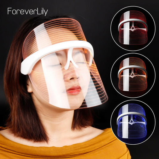 3-Color LED Light Therapy Face Mask – Anti-Aging & Skin Rejuvenation Device.