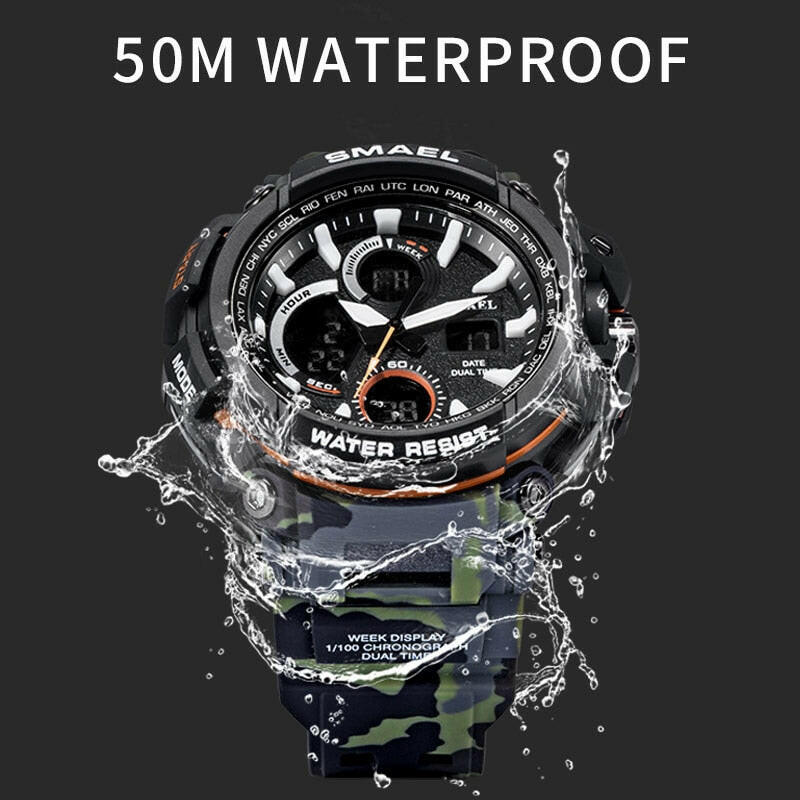 SMAEL 1708B Sport Watches Waterproof Men Watch LED Digital Watch Military Male Clock Relogio Masculino erkek kol saati Men Watch.