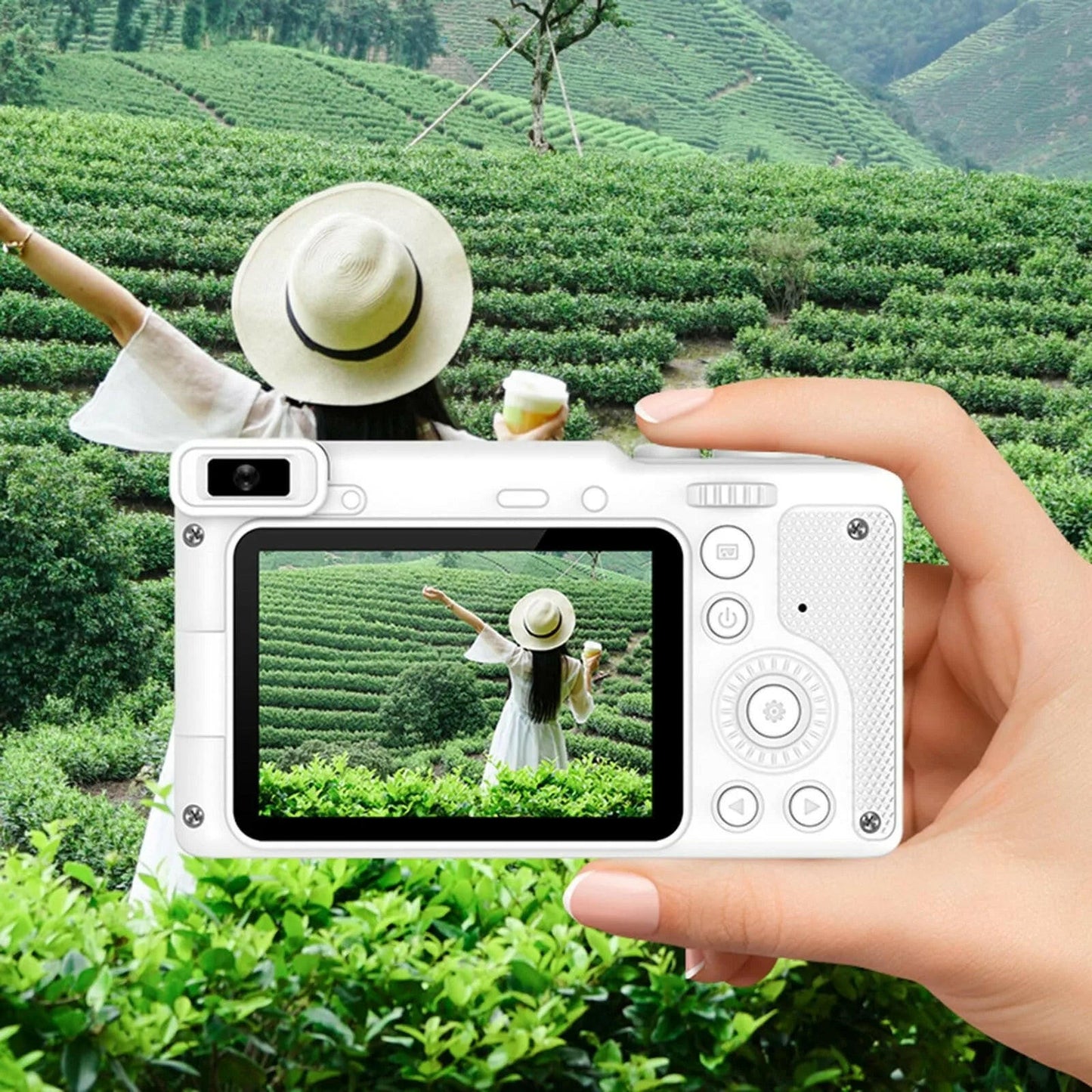 1080p Digital Cameras 40MP Front And Rear Camera 8X Digital Zoom Children Gift Recording Videos Student Camera With Bracket.