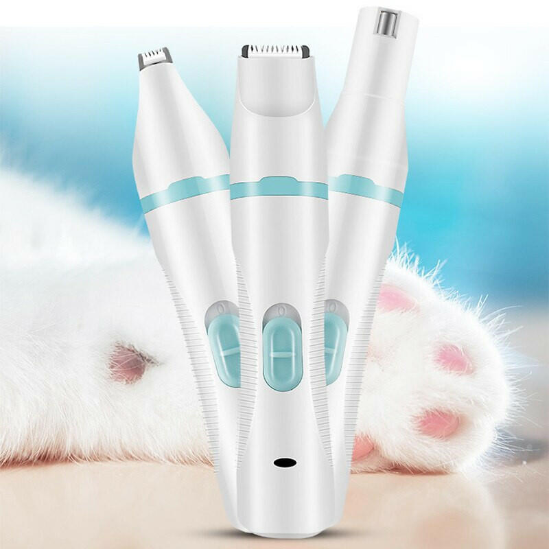 Multifunction 3 IN 1 Pet Grooming Machine Dog Cat Hair Trimmer Pets Clippers Nail Grinding & Foot Hair Trimmer USB Rechargeable.