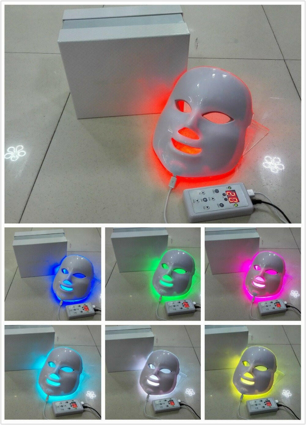 7-Color LED Photon Facial & Neck Mask – Advanced Skin Rejuvenation & Anti-Aging Therapy.