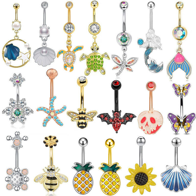 Creative Bat & Bee Navel Ring – Women's Body Piercing Jewelry.