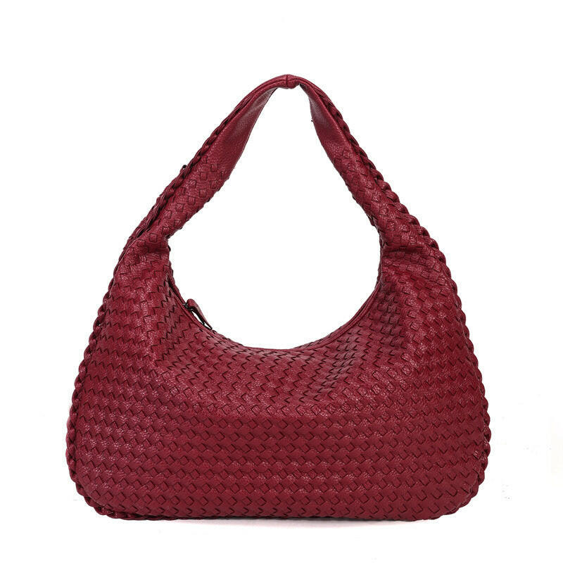 Handmade Woven Leather Hobo Bag.