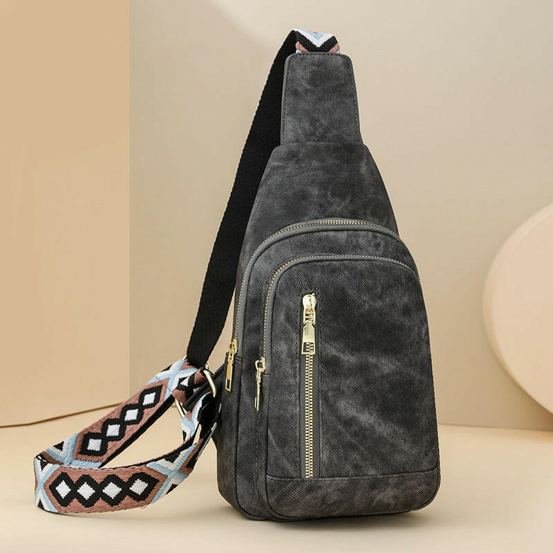 Retro Chest Bag Women's Texture Soft Leather Backpack  New Fashion Versatile Chest Bag Women's Casual One Shoulder Diagonal.